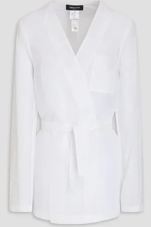 Fabiana Filippi Cotton-organza wrap top - - IT 36