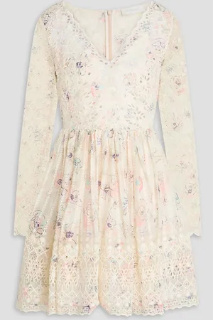 ZIMMERMANN Floral-print broderie anglaise cotton mini dress - White - 1