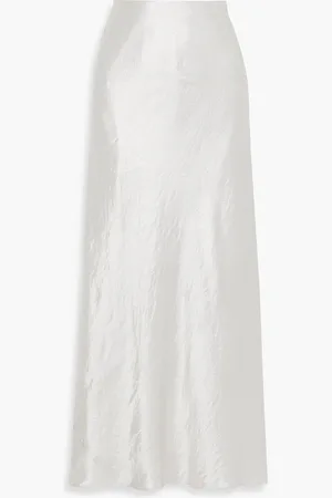 Vince Crinkled-satin maxi skirt - Gray - M