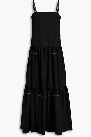 ROSETTA GETTY Gathered cotton-poplin midi dress - - US 6