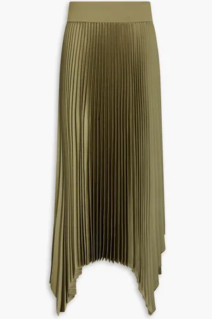 Joseph Ade pleated satin-crepe maxi skirt - Green - FR 34
