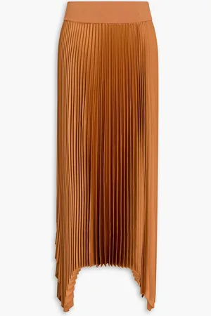 Joseph Ade pleated satin-crepe maxi skirt - Brown - FR 34