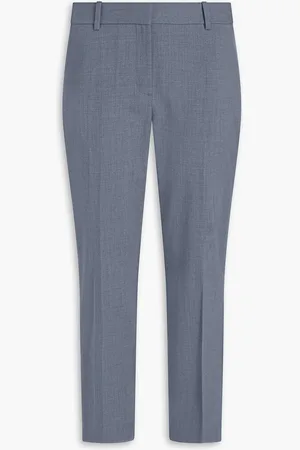 THEORY Treeca 2 cropped wool-blend slim-leg pants - Blue - US 10