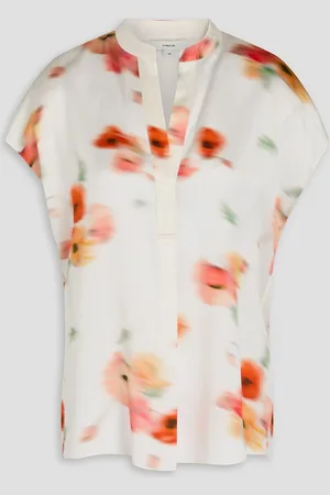 Vince Floral-print silk blouse - White - XS