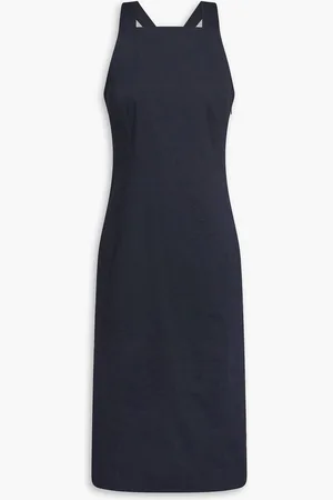 THEORY Linen-blend dress - Blue - US 12