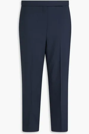 THEORY Cropped woven slim-leg pants - Blue - US 10