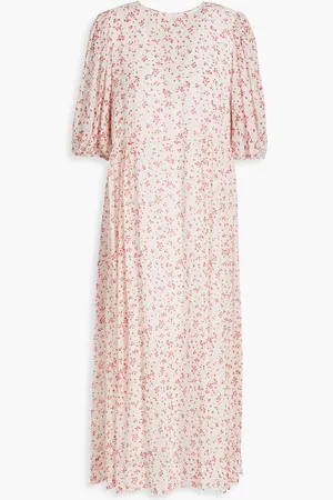 Ganni Floral-print georgette midi dress - - DE 34