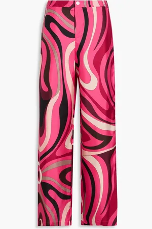 Puccini Printed silk-twill wide-leg pants - Pink - XS