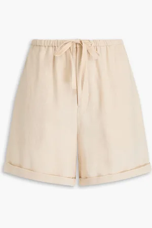 By Malene Birger Josea linen-blend gauze shorts - Neutral - DE 32