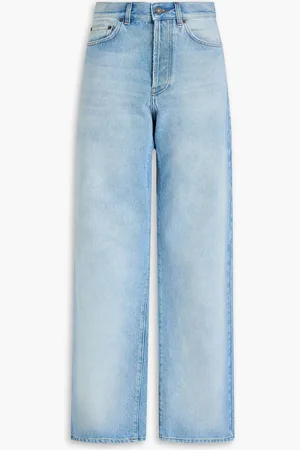 DRIES VAN NOTEN Distressed high-rise wide-leg jeans - Blue - 29