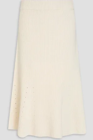 Joseph Ribbed linen-blend skirt - White - M