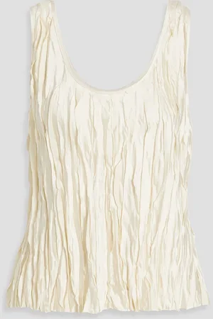 Vince Ruffled satin top - White - XS