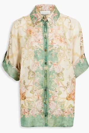 ZIMMERMANN Printed silk crepe de chine shirt - Green - 2