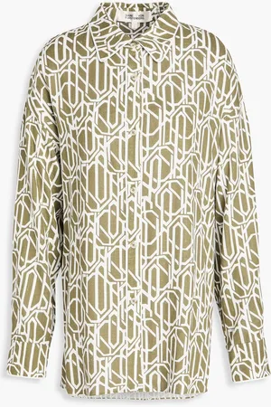 Diane von Furstenberg Artemis printed woven shirt - Green - M