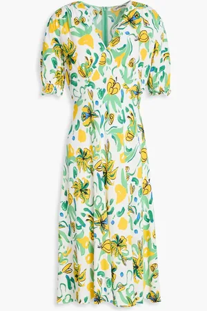 Diane von Furstenberg Jemma floral-print crepe dress - - US 12