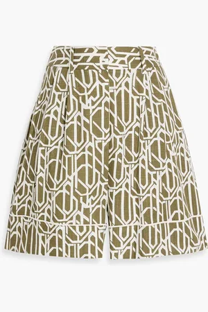 Diane von Furstenberg Balbino printed woven shorts - Green - US 2