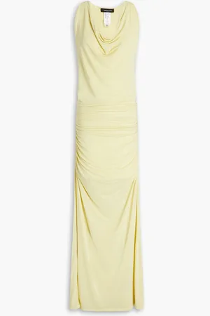 Fabiana Filippi Draped stretch-jersey maxi dress - Yellow - IT 42