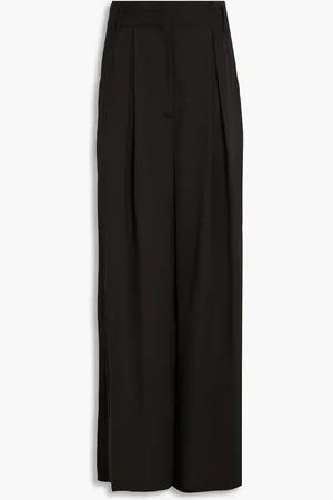 Diane von Furstenberg Bellini pleated crepe-satin wide-leg pants - - US 6