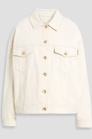 Brunello Cucinelli Bead-embellished denim jacket - White - IT 42