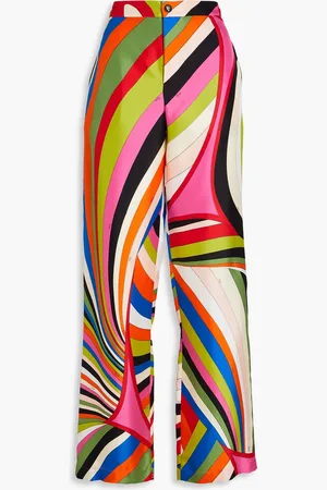 Puccini Printed silk-twill straight-leg pants - - S