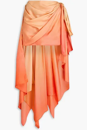 ZIMMERMANN Draped dégradé silk-twill mini skirt - - 00