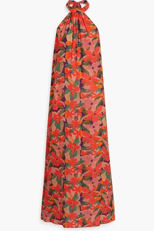 Solid The Viv floral-print crepe de chine halterneck maxi dress - - S