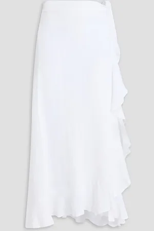 Melissa Odabash Danni ruffled cotton-gauze midi wrap skirt - - XS