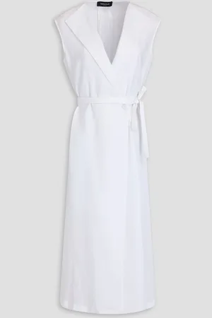 Fabiana Filippi Linen midi wrap dress - - IT 42