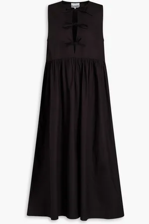 Ganni Gathered cotton midi dress - - DE 32