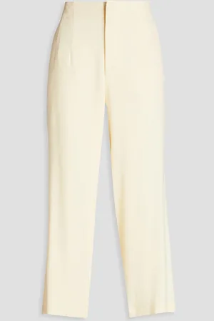 GENTRYPORTOFINO Cropped piqué wide-leg pants - White - IT 46