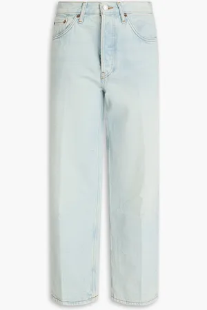 RE/DONE Cropped high-rise straight-leg jeans - Blue - 25