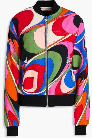 Puccini Printed cotton-blend terry bomber jacket - - IT 40