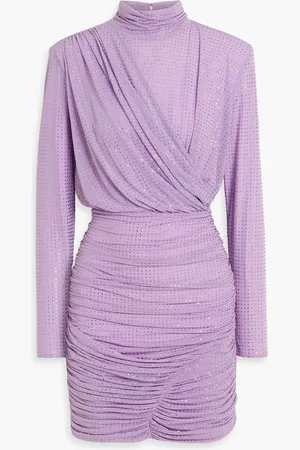Simkhai Abrah crystal-embellished draped jersey mini dress - Purple - M