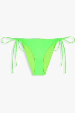 Ganni Tie-detailed bikini briefs - Green - DE 42