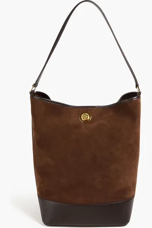 Altuzarra North/South leather-trimmed suede bucket bag - Brown - OneSize