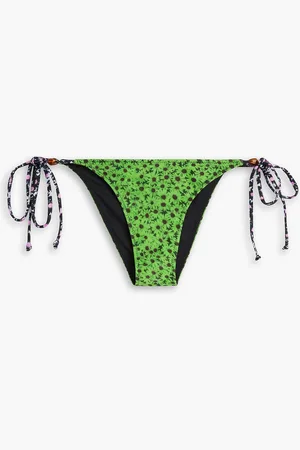 Ganni Floral-print bikini briefs - Green - DE 40