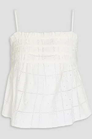 Ganni Broderie anglaise cotton top - - DE 44