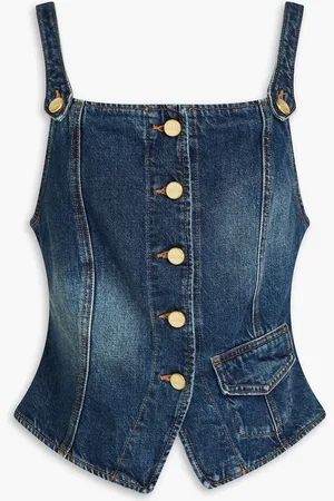 Ganni Faded denim top - Blue - DE 38
