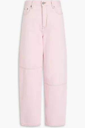 Ganni High-rise barrel-leg jeans - Pink - 24