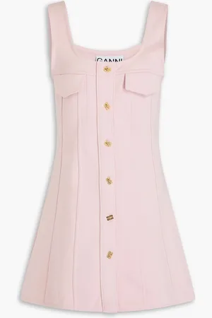 Ganni Cotton-fleece mini dress - Pink - XL