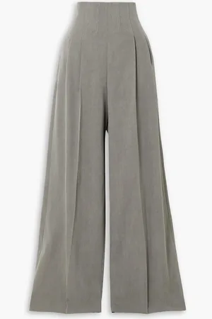Chloé Pleated wool-twill wide-leg pants - - FR 40