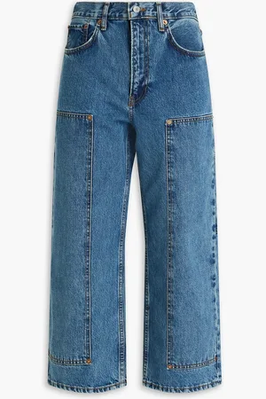 RE/DONE Shortie cropped high-rise wide-leg jeans - Blue - 26
