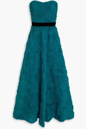 ZAC Zac Posen Strapless appliquéd tulle gown - Blue - US 12