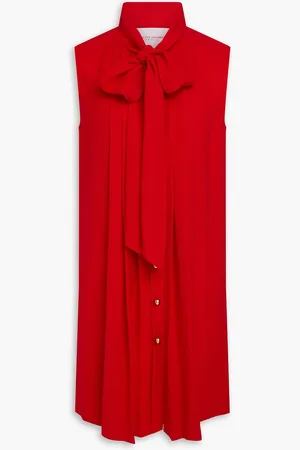 Carolina Herrera Pintucked crepe mini dress - - US 10