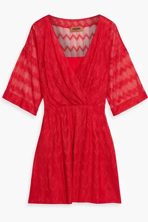 Missoni Wrap-effect crochet-knit silk-blend mini dress - - IT 48