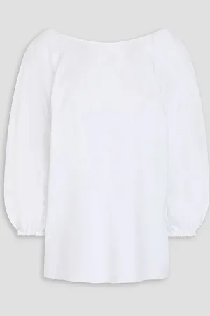 Carolina Herrera Cotton-blend poplin top - - US 10