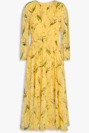 Carolina Herrera Floral-print silk-georgette midi dress - - US 10