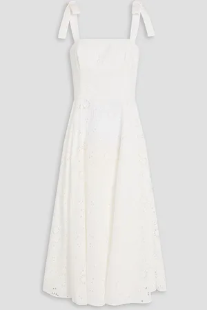 Carolina Herrera Broderie anglaise cotton midi dress - - US 12