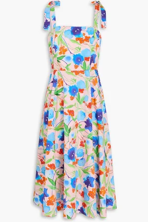 Carolina Herrera Floral-print cotton-poplin midi dress - Pink - US 8