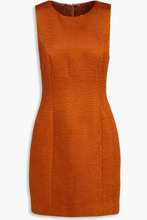 TOVE Ribbed satin mini dress - Brown - FR 34